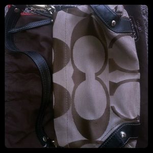 Brown and black Coach Purse Bag